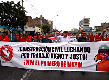 Construcción civil se movilizó por el Primero de Mayo